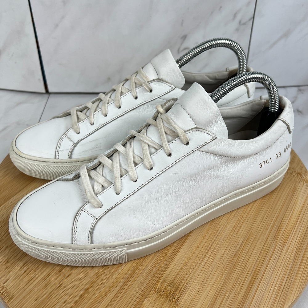 Common Projects Achilles Low Womens Size 9 [EU 39] White Leather Sneakers Shoes - Picture 3 of 13